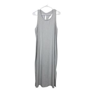 Old Navy Active Breath On Activewear Tank Dress Midi Slit Heather Gray Size L